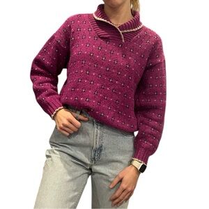 Women's Vintage Purple Wool Sweater